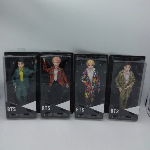 4 BTS Bangtan Boys Mattel K-Pop Music Dolls Band Figures RM Suga Jin & V - Picture 1 of 6